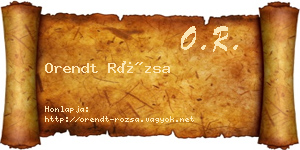 Orendt Rózsa névjegykártya
